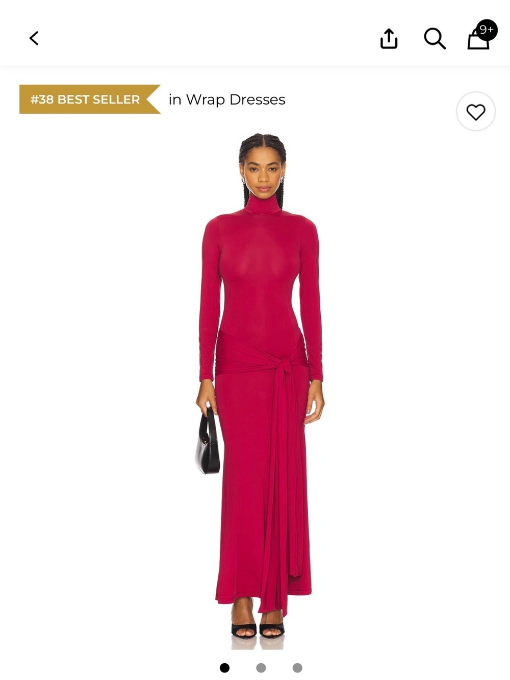 Maxi tie front red dress